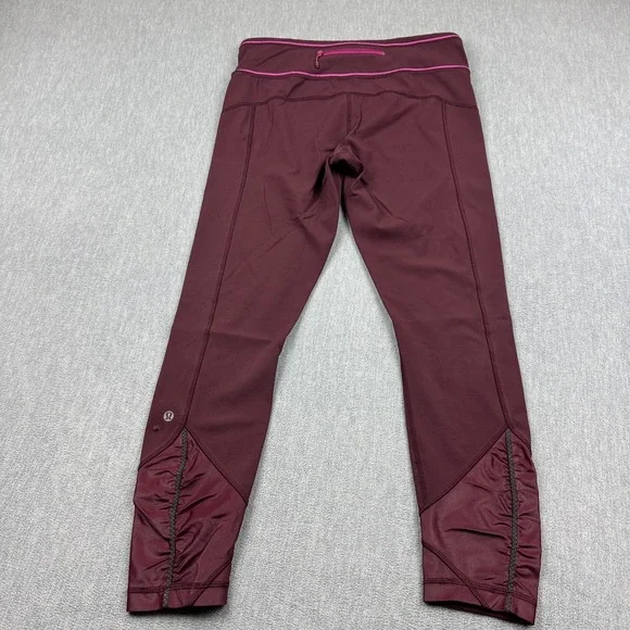 Lululemon Womens Leggings 8 Red Pace Queen Tight 26" Luxtreme Yoga Athletic - Picture 14 of 15